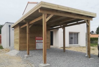 Abri bois avec Carport Accolé Par ABRIDIS